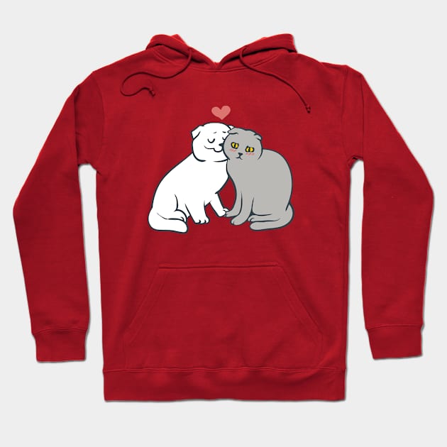 Scottish Fold Kisses Hoodie by huebucket